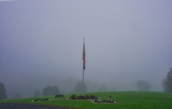 Flag Lodges Fog Mist