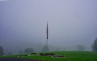 Flag Lodges Fog Mist